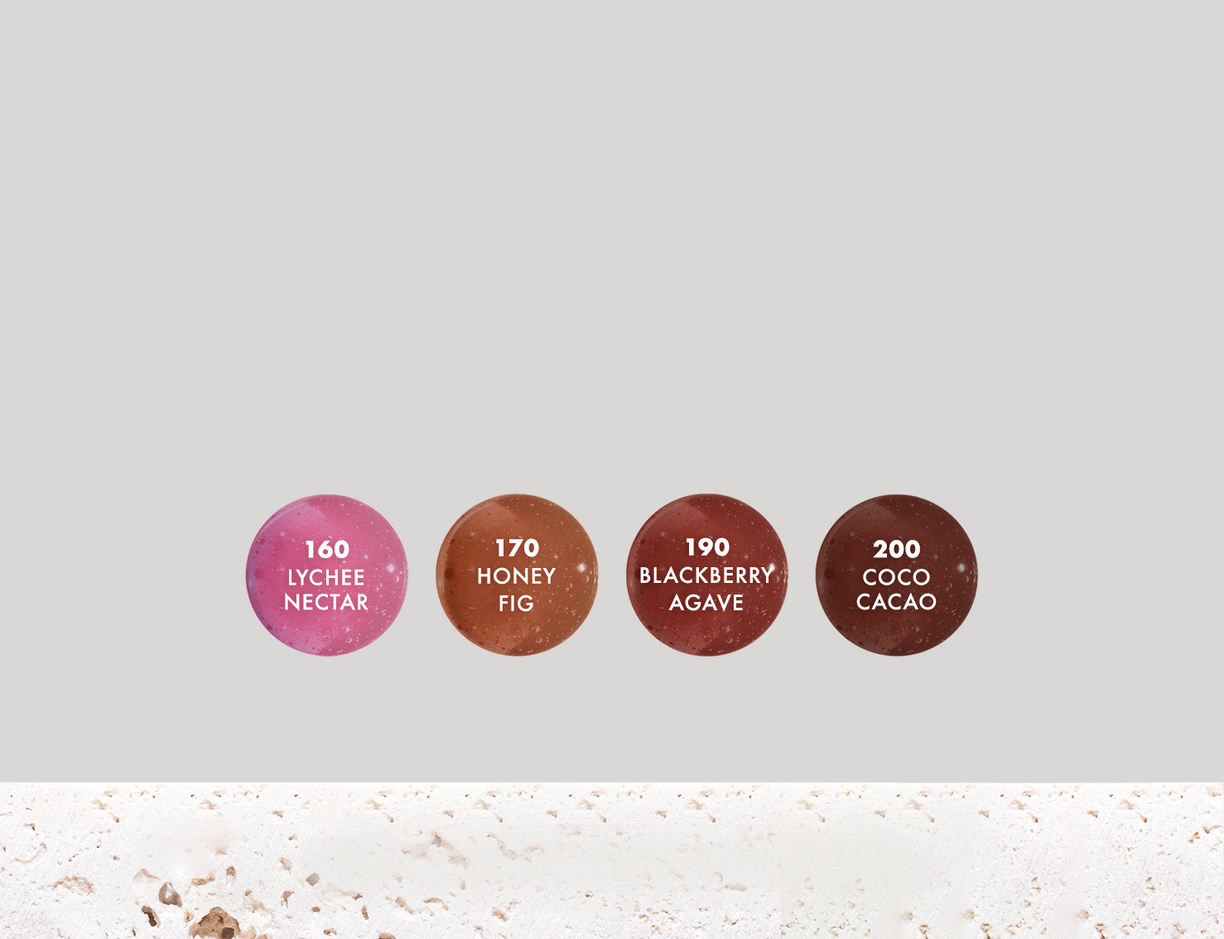 160 lychee nectar, 170 honey fig, 190 blackberry agabe, 200 coco cacao 