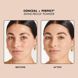 conceal perfect shine proof powder before after light