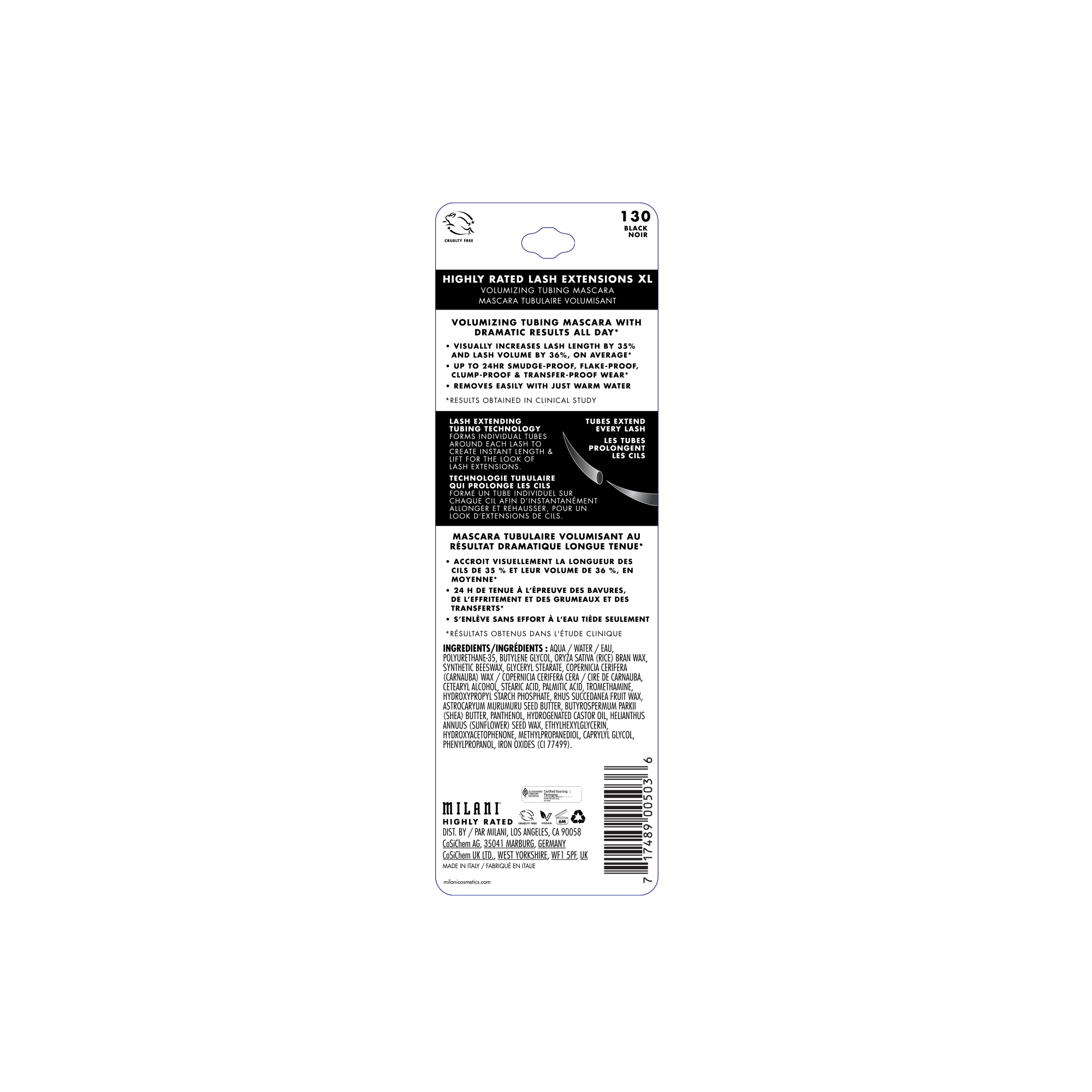 Highly Rated Lash Extensions XL Volumizing Tubing Mascara